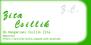 zita csillik business card